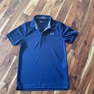 Under Armour men’s navy blue collared t-shirt worn once small